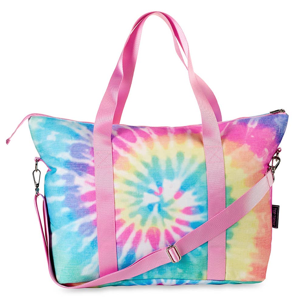 Rainbow Tie Dye Canvas Tote Bag - Eco-Friendly Cotton Reusable Shopping Bag for Beach, Grocery & Travel | Stylish Women's Fashion Accessory
