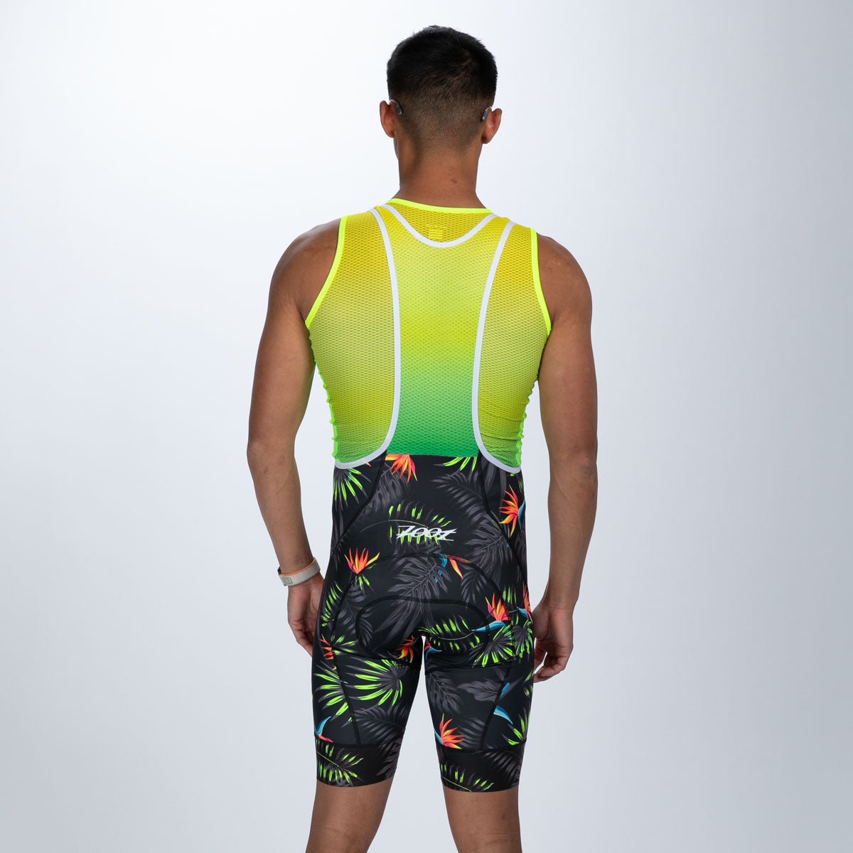 Men's Cycling Bib Shorts - Tropical Magic Print - High-Performance Bike Shorts for Road & Mountain Biking - Comfortable & Breathable for Long Rides