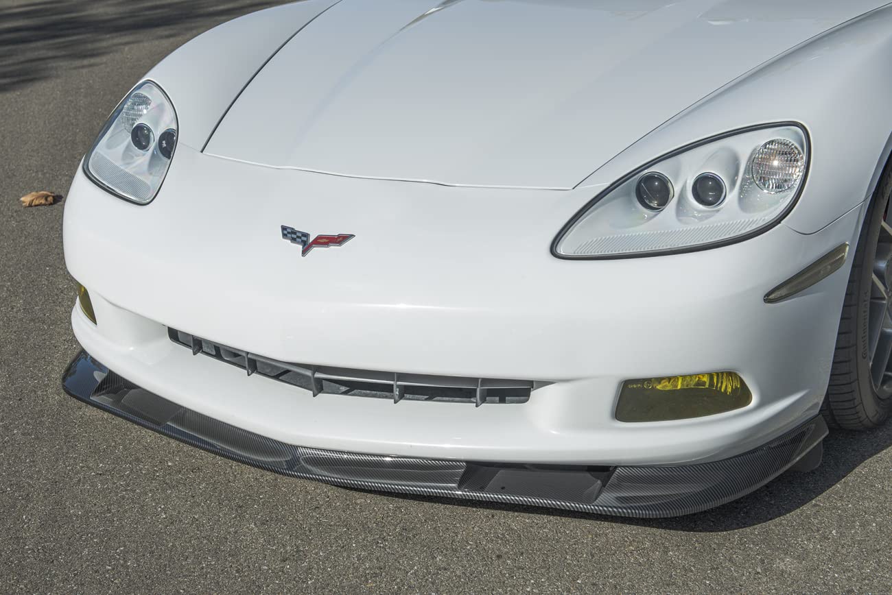 2005-2013 Chevrolet Corvette C6 Base & ZR1 Models Carbon Fiber Front Bumper Lip Splitter | ABS Plastic Hydro-Dipped | Enhanced Aerodynamics & Style for Street Racing & Car Shows