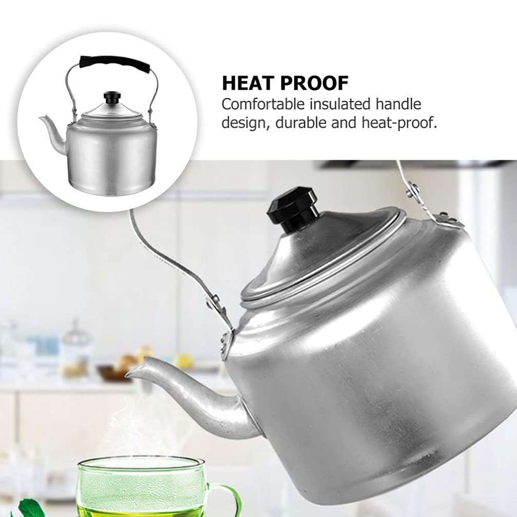 **Hemoton Aluminum Whistling Tea Kettle - Stovetop Whistling Teapot for Home, Kitchen, Camping & BBQ Parties - Durable Metal Tea Kettle with Classic Design**