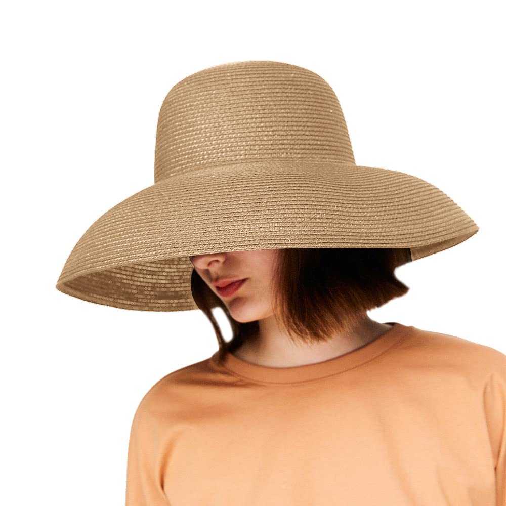 Women's Wide Brim Straw Hat - UPF 50+ Foldable Floppy Sun Hat for Summer Beach, Travel & Outdoor Activities | Roll-Up Packable Design for Easy Storage