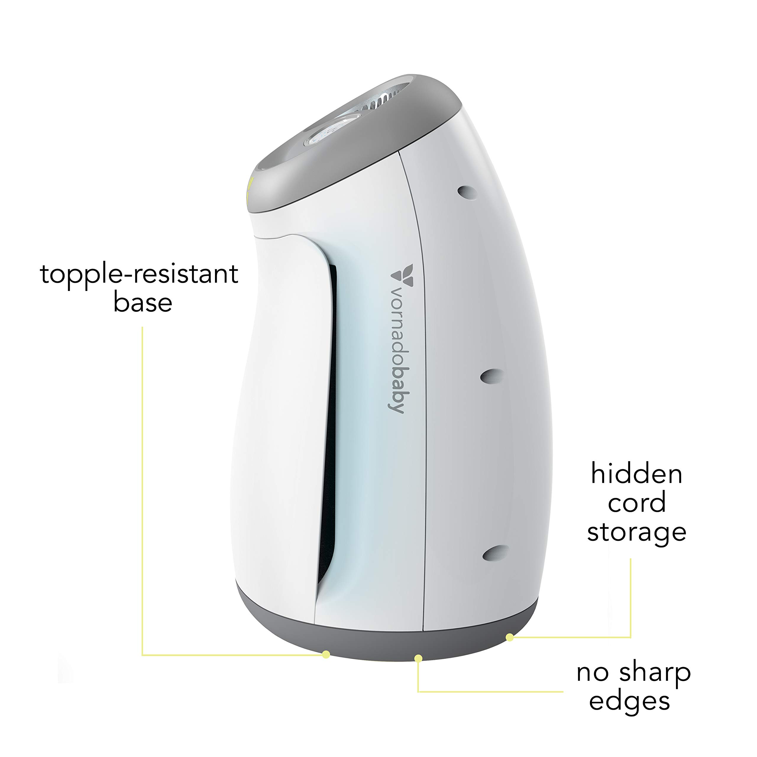 Purio Nursery Air Purifier with True HEPA Filter - Quiet Baby Room Air Cleaner with Night Light & Safety Lock, White | Perfect for Newborns, Kids' Bedrooms & Allergy Relief