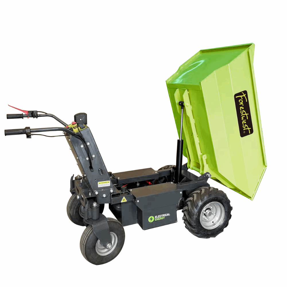 Forestwest 500KG Electric Wheelbarrow with Hydraulic Dumping - Heavy Duty Battery Powered Mini Dumper for Construction, Gardening, and Landscaping (Model BM11098)