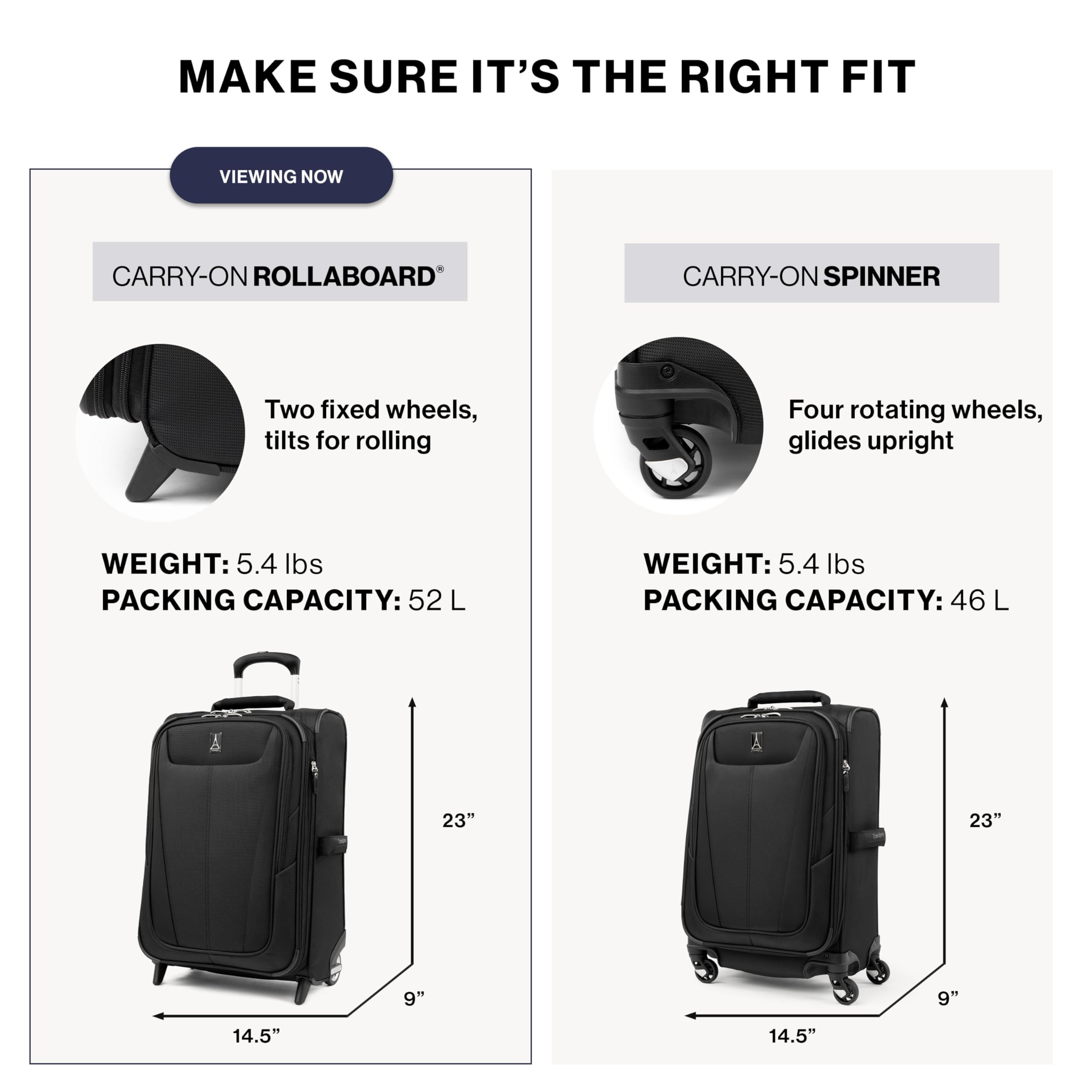 Travelpro Maxlite 5 Softside Expandable 22-Inch Carry-On Luggage - Lightweight 2-Wheel Upright Suitcase for Men & Women (Black) - Perfect for Business Trips, Weekend Getaways & Air Travel