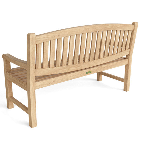 Kingston 3-Seater Wooden Bench for Patio, Garden & Outdoor - Comfortable Weather-Resistant Teak Bench with Backrest - Perfect for Backyard, Porch or Poolside Relaxation