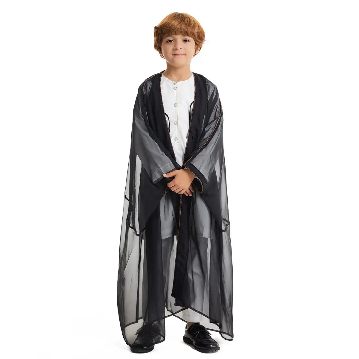 Authentic Middle Eastern Arab Boy Bisht - Traditional Embroidered Robe for Special Occasions | Perfect for Weddings, Eid Celebrations & Cultural Events