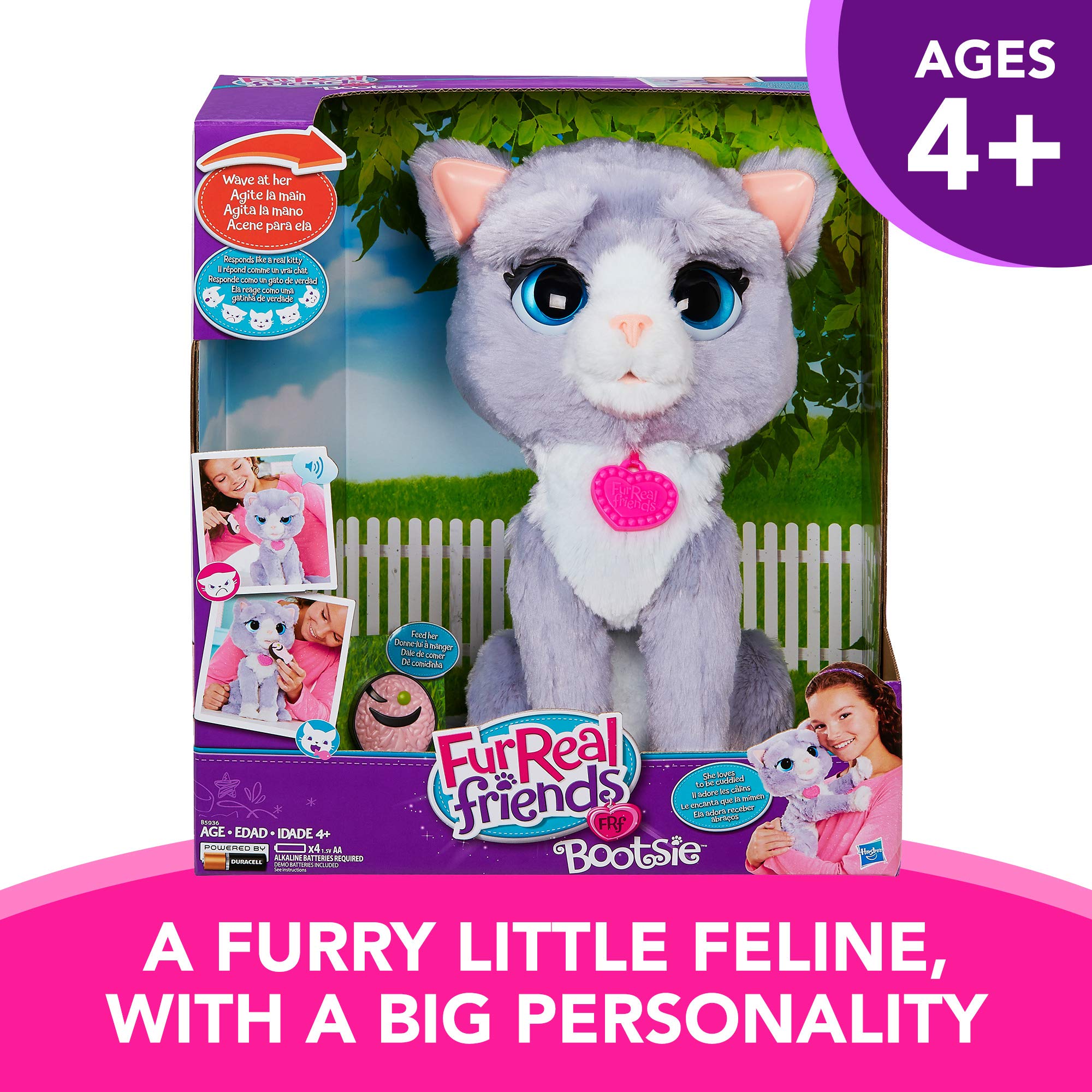 FurReal B5936AS0 Interactive Bootsie the Cat Toy - Realistic Animated Pet for Kids, Perfect for Playtime & Cuddling at Home