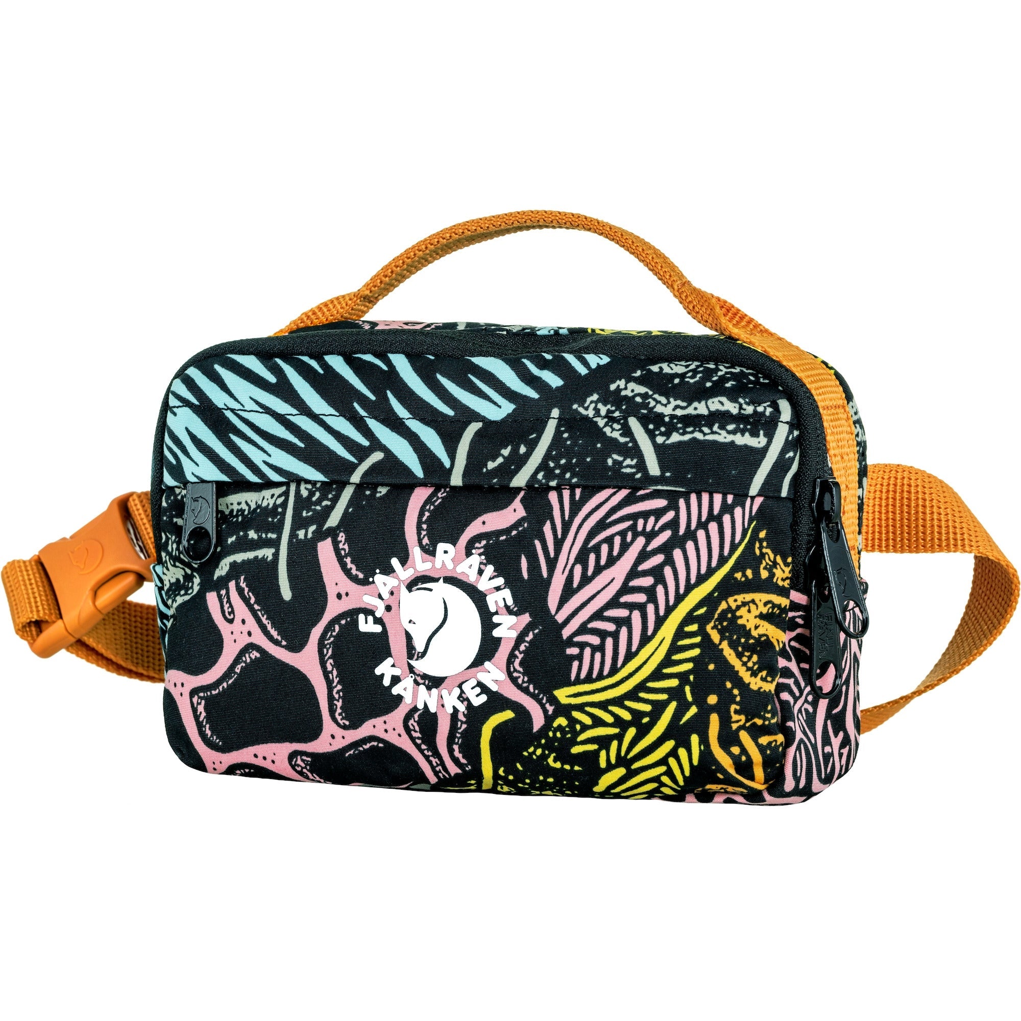 Fjallraven Kanken Art Hip Pack - Waterproof Waist Bag for Travel, Hiking & Daily Use - Woodlands Print - Compact & Lightweight Fanny Pack for Men & Women