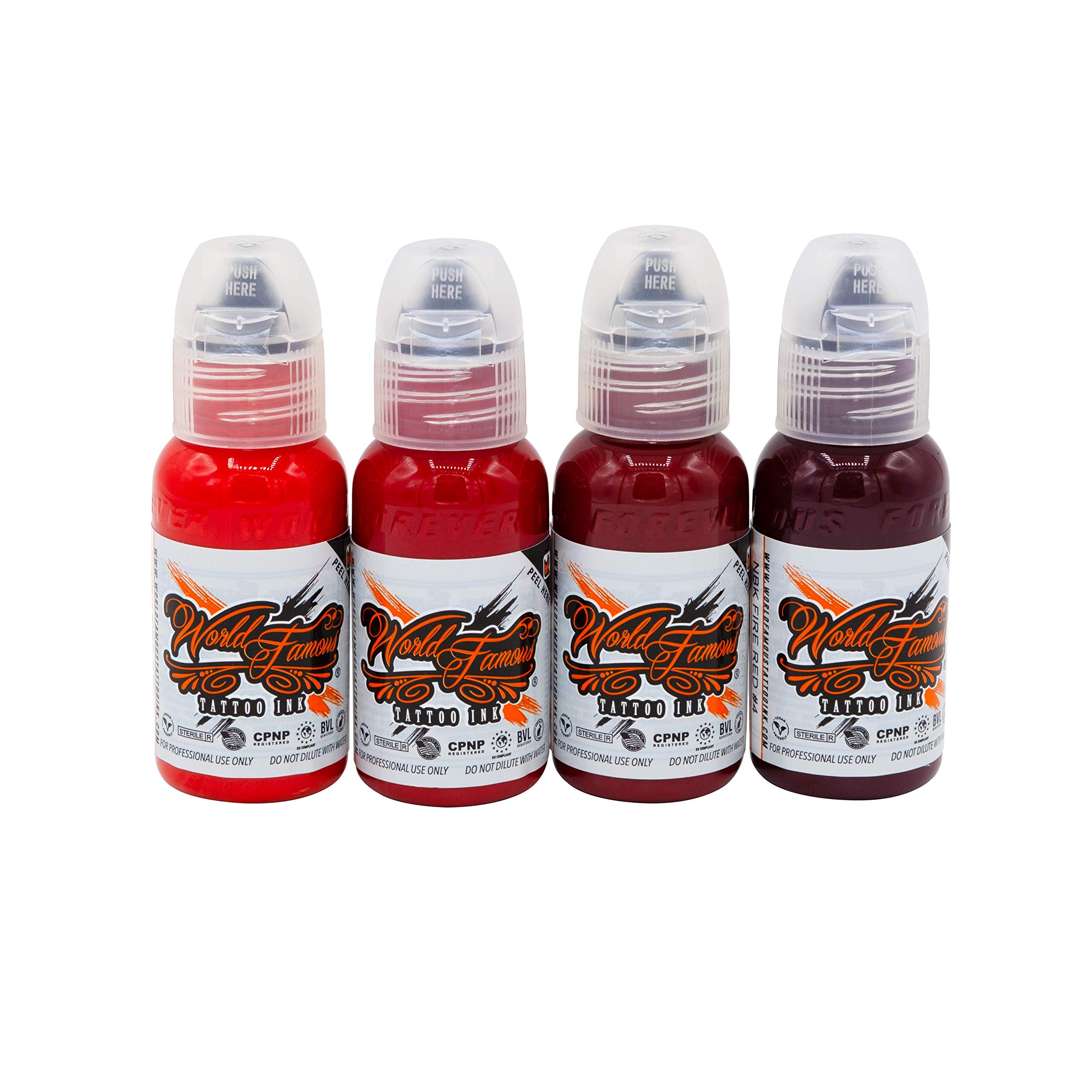 Professional Vegan Tattoo Ink Set - NBK Fire Red (1oz) | USA-Made, World Famous | Perfect for Tattoo Artists & Body Art Enthusiasts