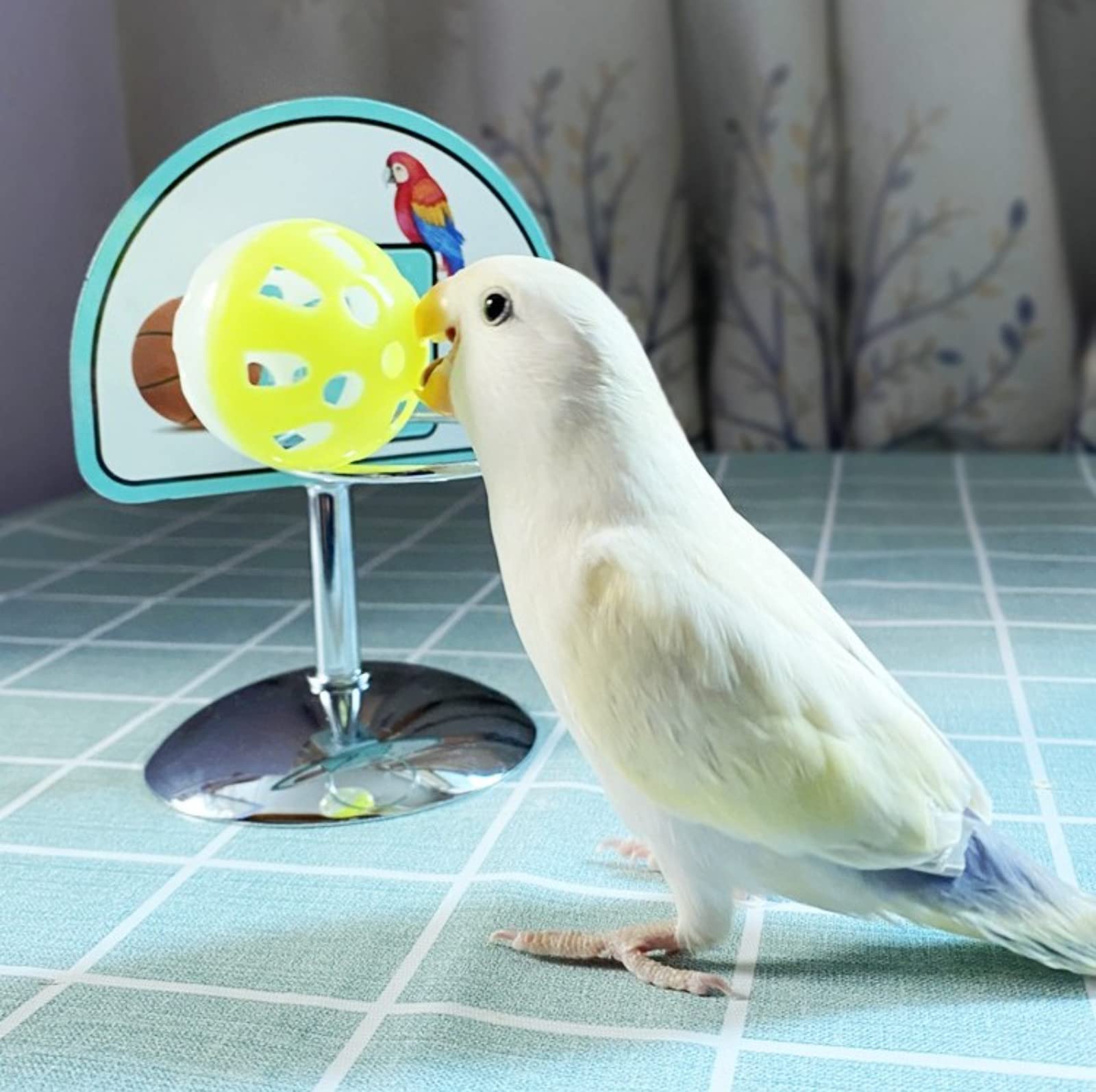 Parrot Training Toys - Interactive Bird Basketball Stacking Rings with Screw Base | Colorful Chewable Foraging Toys for Intelligence Development | Perfect for Cockatiels, Conures & Large Parrots | Cage & Playground Enrichment Activity