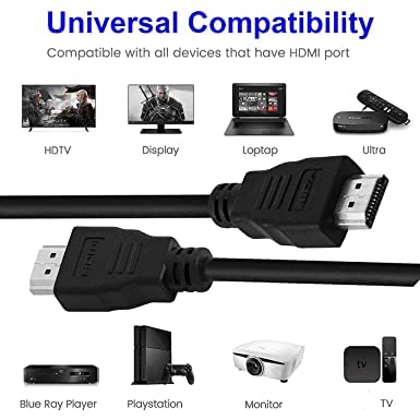 Premium HDMI Cable 4K 3D ARC CEC - Gold Plated Connectors for TV, Blu-ray, PlayStation - High Speed Extension Cord for Home Theater & Gaming (1.5ft)