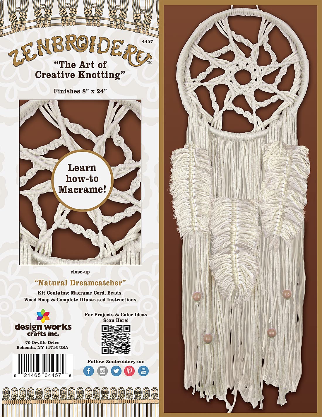 DIY Natural Dream Catcher Macrame Kit - Handmade Boho Wall Hanging Decor for Bedroom, Nursery & Meditation Space | Complete Craft Kit with Instructions