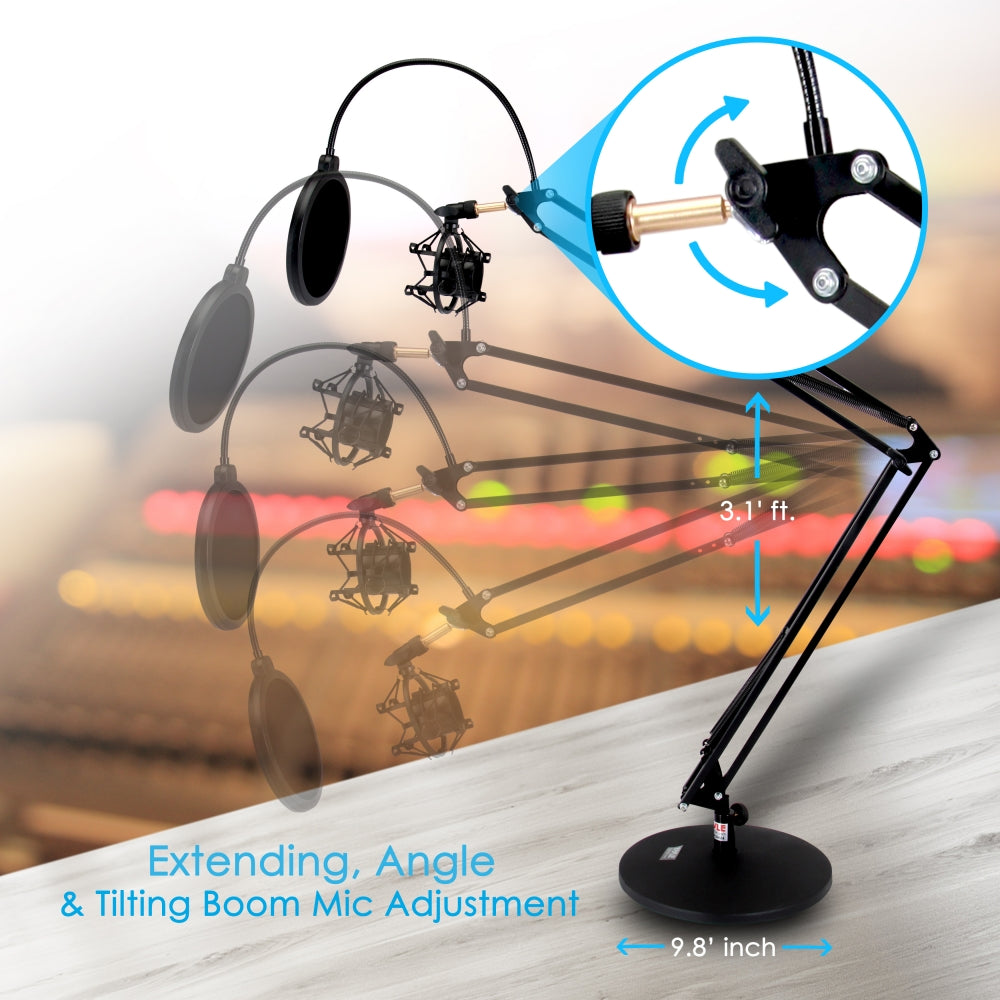 Professional Desktop Suspension Microphone Boom Stand - Adjustable Mic Arm for Podcasting, Streaming & Voice Recording - Perfect for Home Studios, Gaming Setups & Content Creation