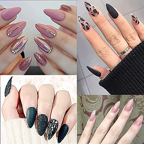 FAMEZA 100pcs Clear Acrylic False Nail Tips - Full Cover Artificial Nails with Storage Case for DIY Nail Art, 10 Sizes - Perfect for Salon, Home Manicure & Party Glam Looks