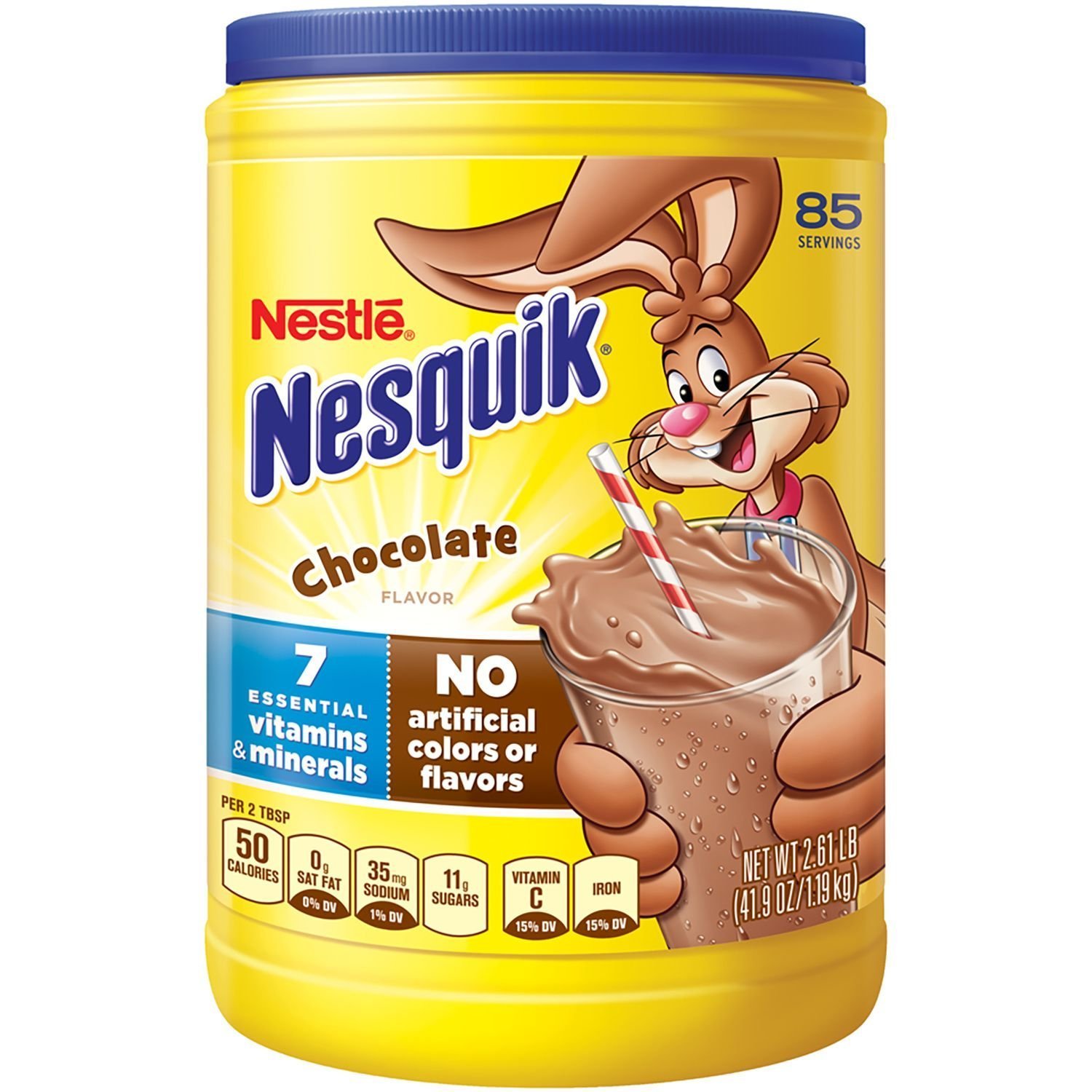 Nestle Nesquick Chocolate Flavored Powder 2.81 lb (1.27 kg) - Delicious Chocolate Drink Mix for Kids & Adults - Perfect for Breakfast, Baking & Smoothies