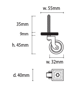 4.5cm Heavy Duty Metal Caster Wheels - Brass or Chrome Finish for Furniture, Carts & Industrial Equipment