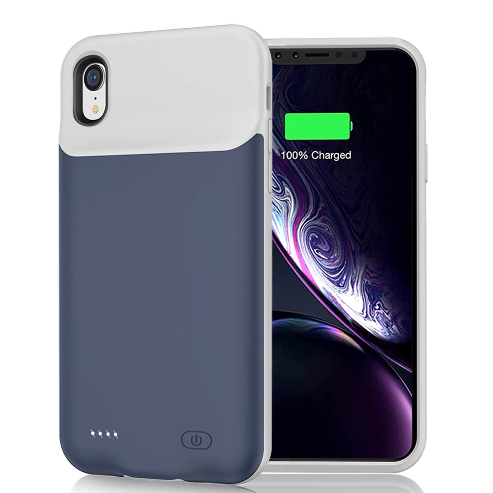 7000mAh Slim iPhone XR Battery Case - Rechargeable Portable Charging Pack for iPhone XR (6.1 Inch) | Extended Battery Charger Case in Blue | Perfect for Travel, Outdoor & Emergency Power Backup