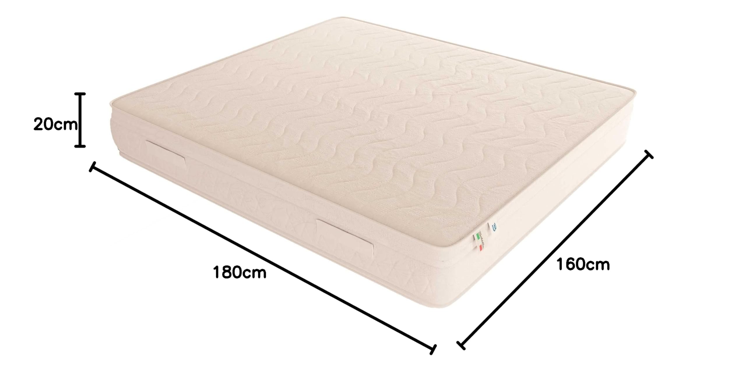 Baldiflex Amazonia Plus Memory Foam Mattress - 160x180x20cm Hypoallergenic & Anti-Dust Mite Cover, Premium Viscoelastic Mattress for Back Pain Relief - Perfect for Bedrooms, Guest Rooms & Dormitories