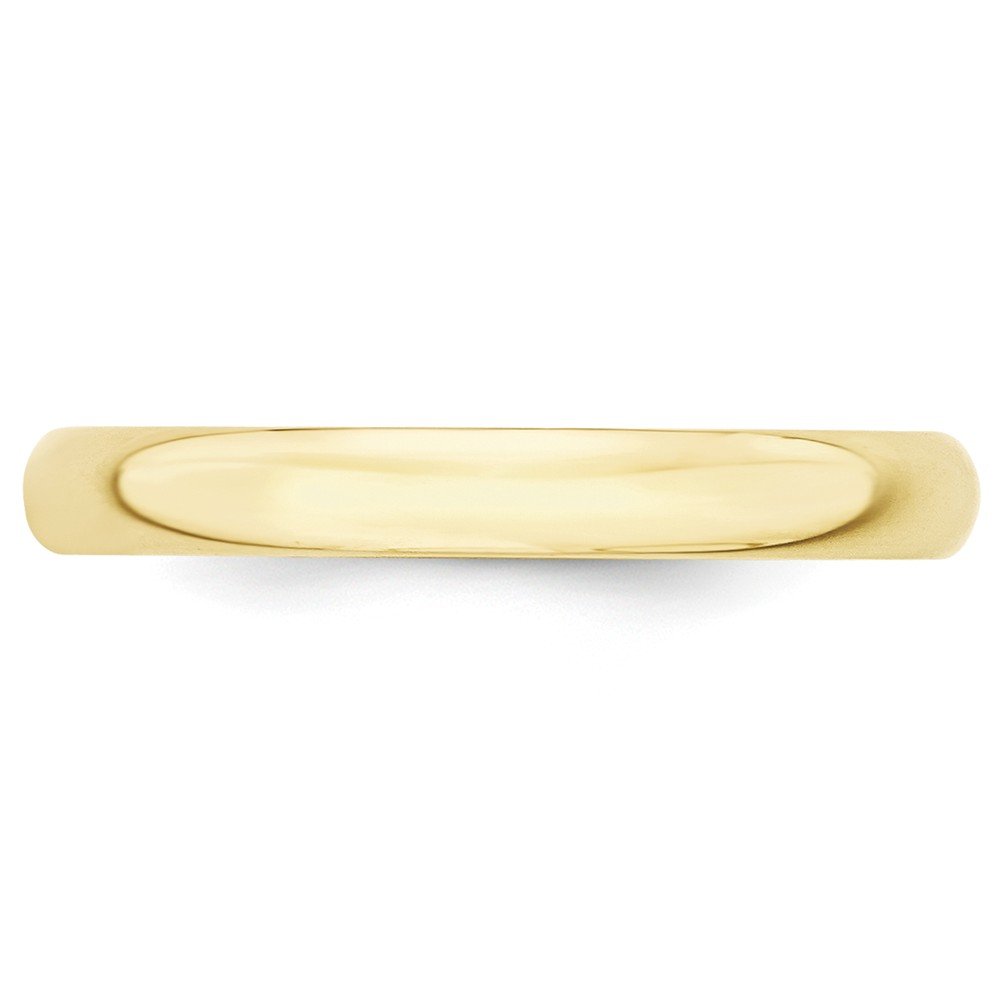10K White or Yellow Gold 3mm Lightweight Half Round Wedding Band Ring for Women - Elegant Bridal Jewelry, Anniversary Gift & Everyday Wear