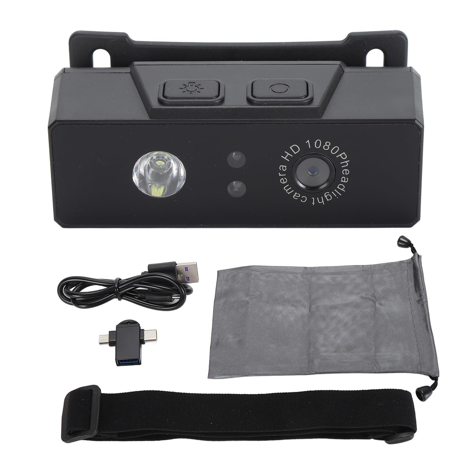 Annadue 1080P Wearable Action Camera with Gesture Sensor Light, 1800mAh Battery & 45° Angle Adjustment - Hands-Free Vlogging Camera for Outdoor Sports, Travel Adventures, Cycling, Skiing & Extreme Activities (Black)