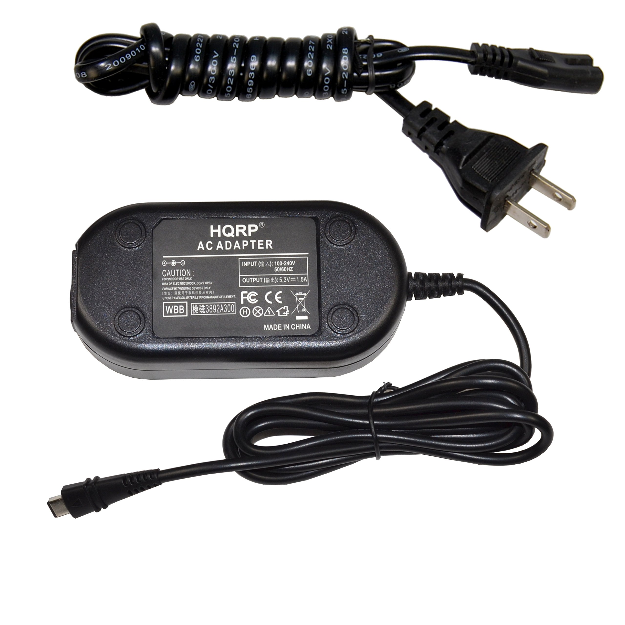 HQRP AC Power Adapter for Canon VIXIA HF-R800/R82/R80 Camcorder with EU Plug - Replacement Charger for Travel, Home & Studio Video Recording
