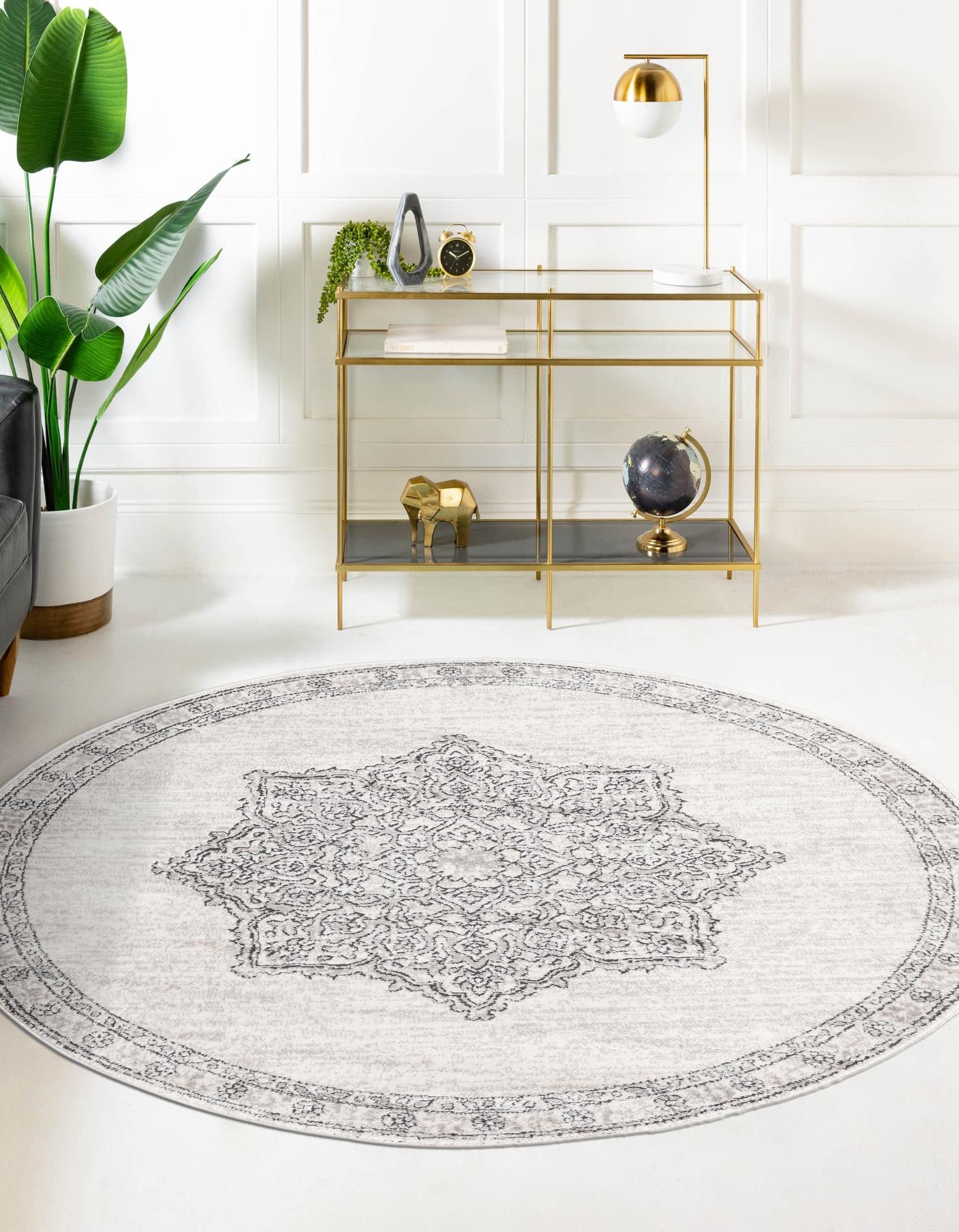 Unique Loom Nyla Collection Round Area Rug 5'3