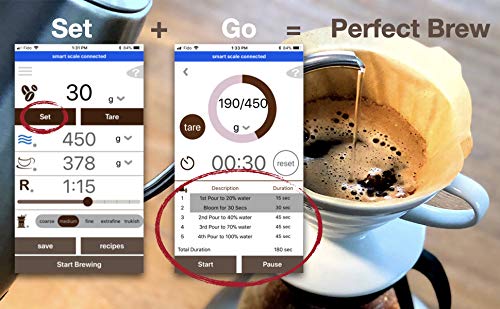 **Precision Coffee Scale with Timer - Digital Pour Over & Espresso Scale, Wireless, USB Rechargeable, 0.1g Accuracy (3000g Capacity) - Perfect for Home Brewing & Specialty Coffee Shops**