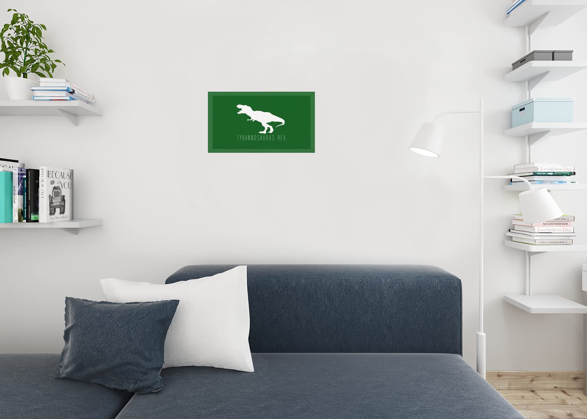 Tyrannosaurus Rex Dinosaur Poster - Green Dino Wall Art for Kids Room Decor (18x12 Inches) | Perfect for Bedroom, Playroom & Classroom Wall Decoration
