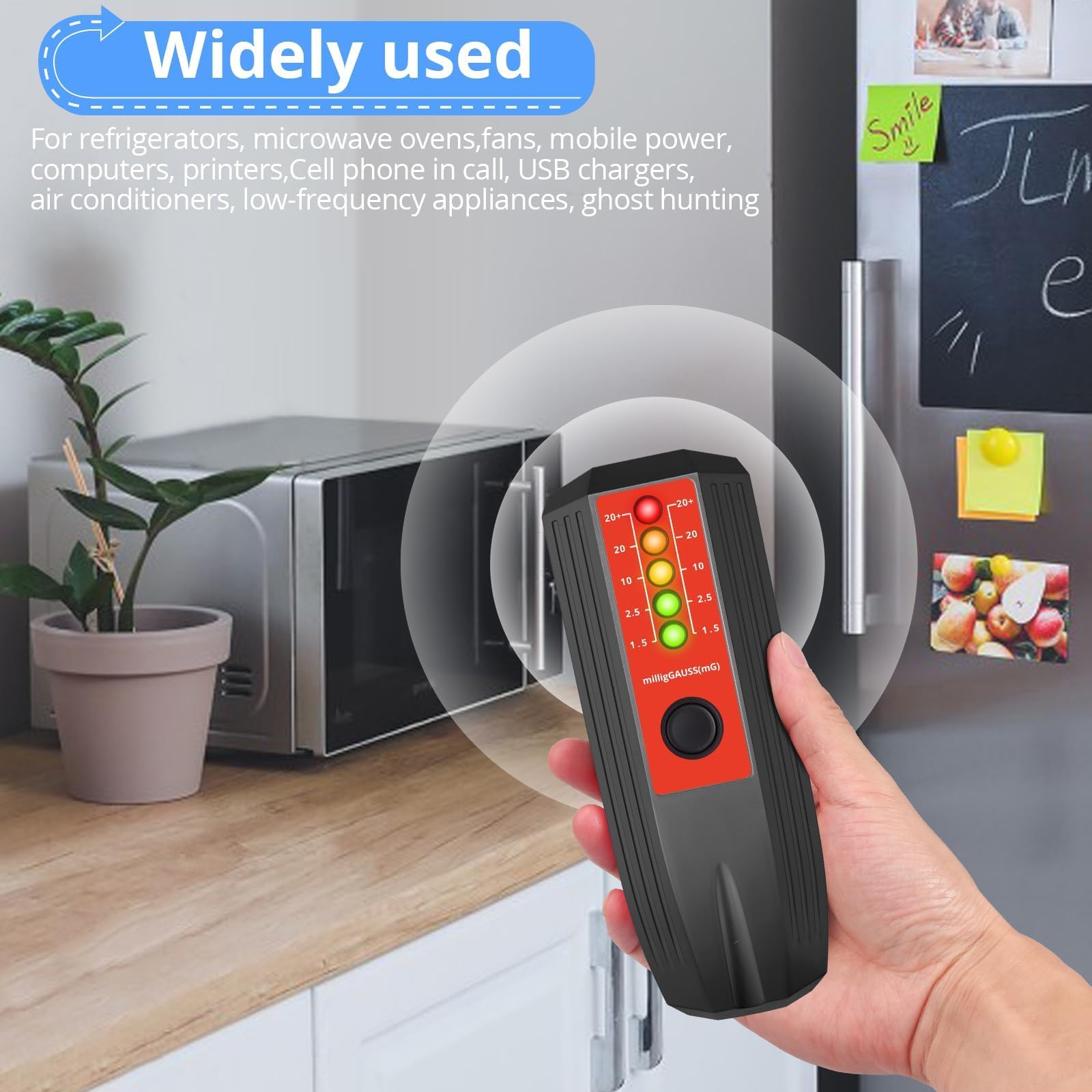 Professional LED EMF Meter - Digital Electromagnetic Field Detector (0-20mG) for Ghost Hunting & Paranormal Investigations | EMF Tester for Home, Office & Electronic Devices (Computer, Printer, Microwave, Phone) | Radiation Protection & Safety Measurement Tool