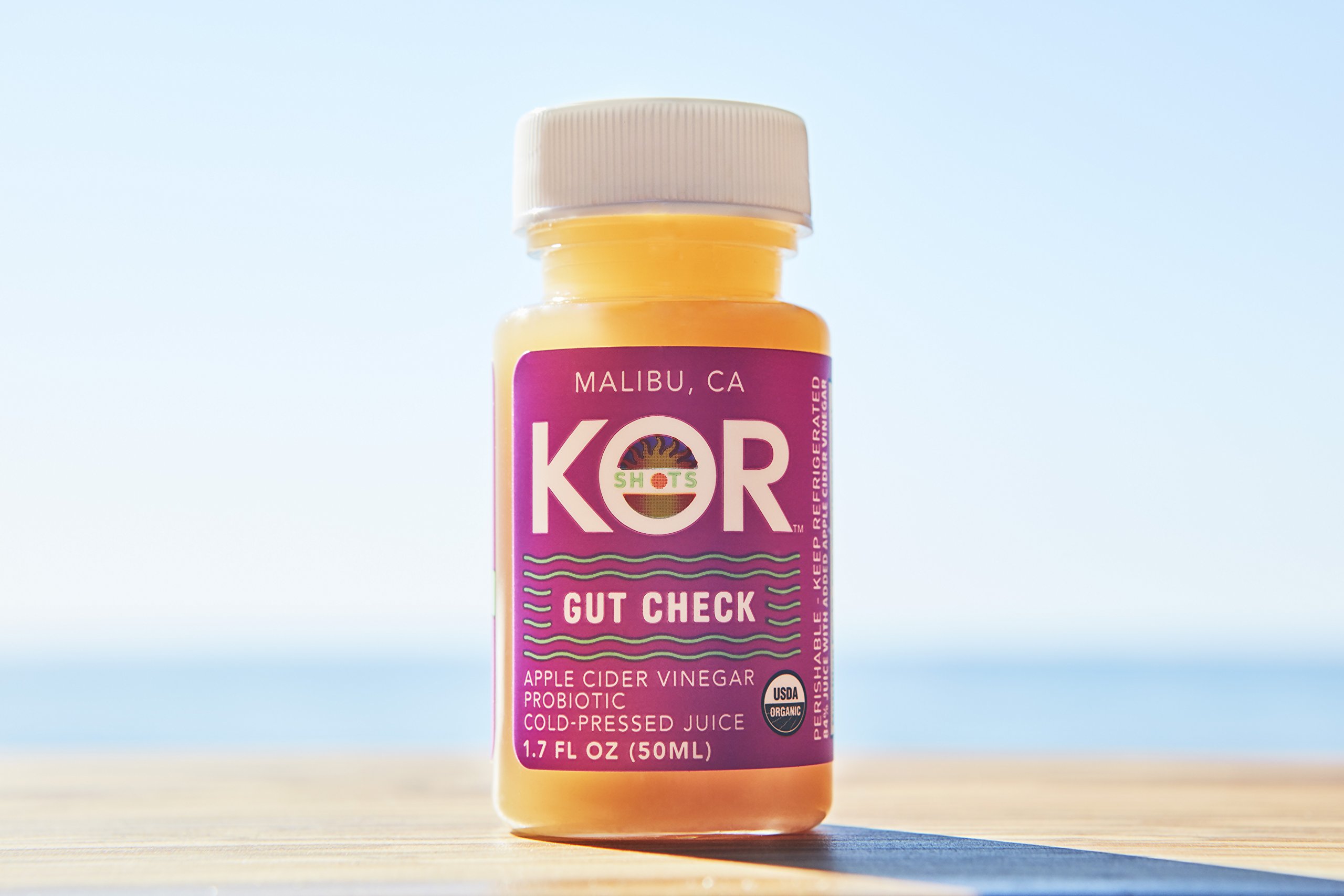 Organic Cold Pressed Kor Shots Gut Check - Probiotic Apple Cider Vinegar Energy Juice Shot (24 Pack) | Detox & Digestive Support | Perfect for Daily Wellness & On-The-Go Energy Boost