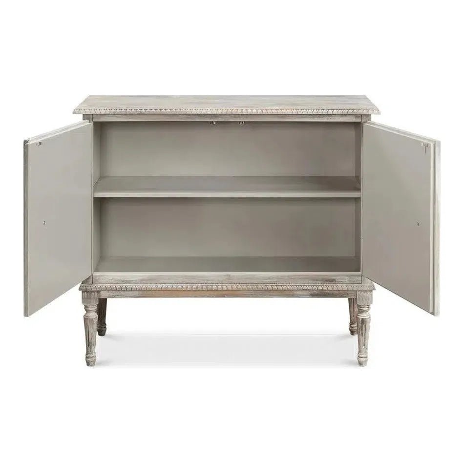 2 Door Grey Oak Sideboard - Modern Buffet Cabinet for Dining Room, Hallway & Living Room Storage