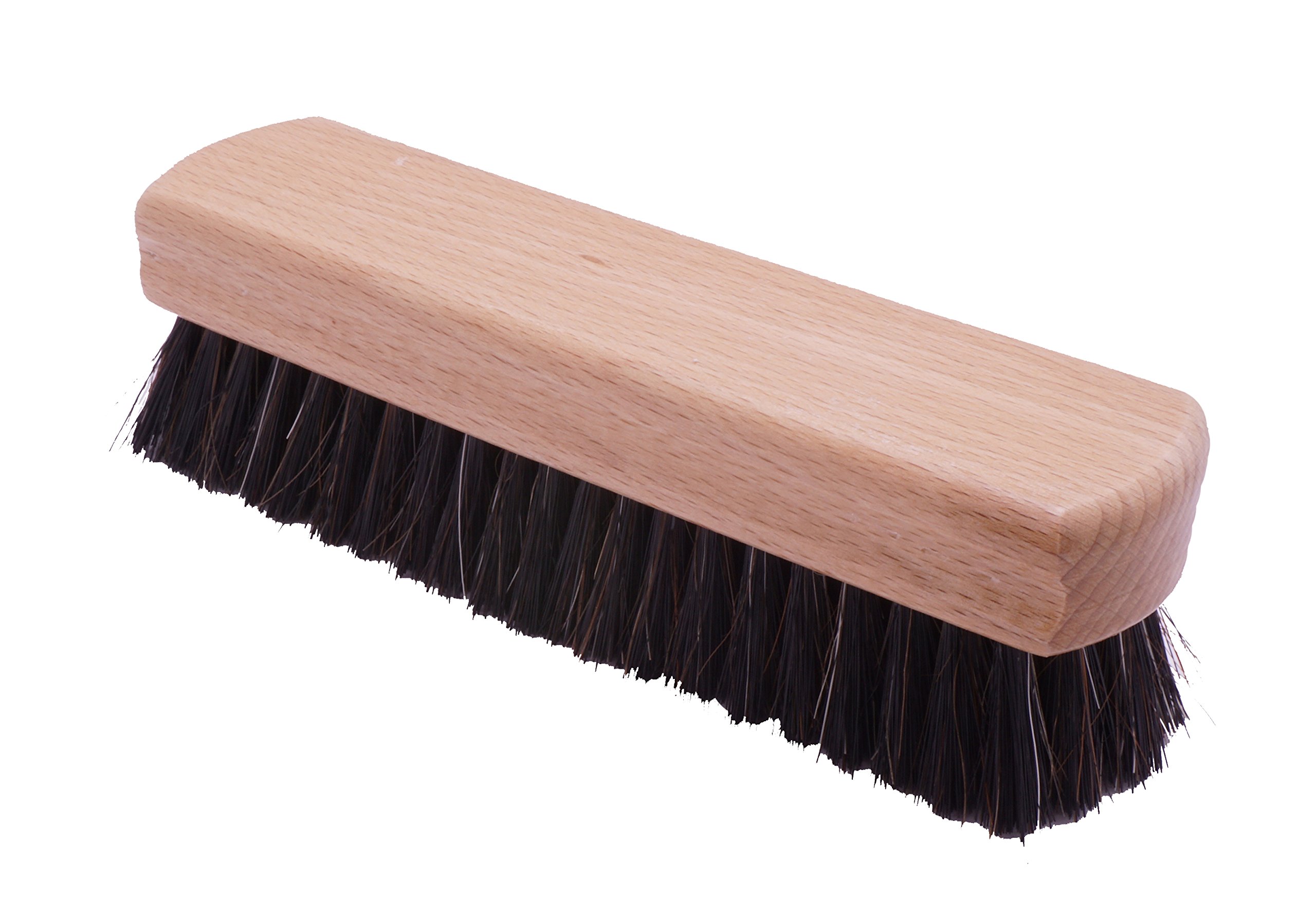 Premium Konex Handcrafted Wooden Shoe Brush - Horsehair & Tampico Bristles for Gentle Cleaning & Polishing - Best for Leather Shoes, Dress Shoes & Boots - Perfect for Home, Office & Travel Shoe Care