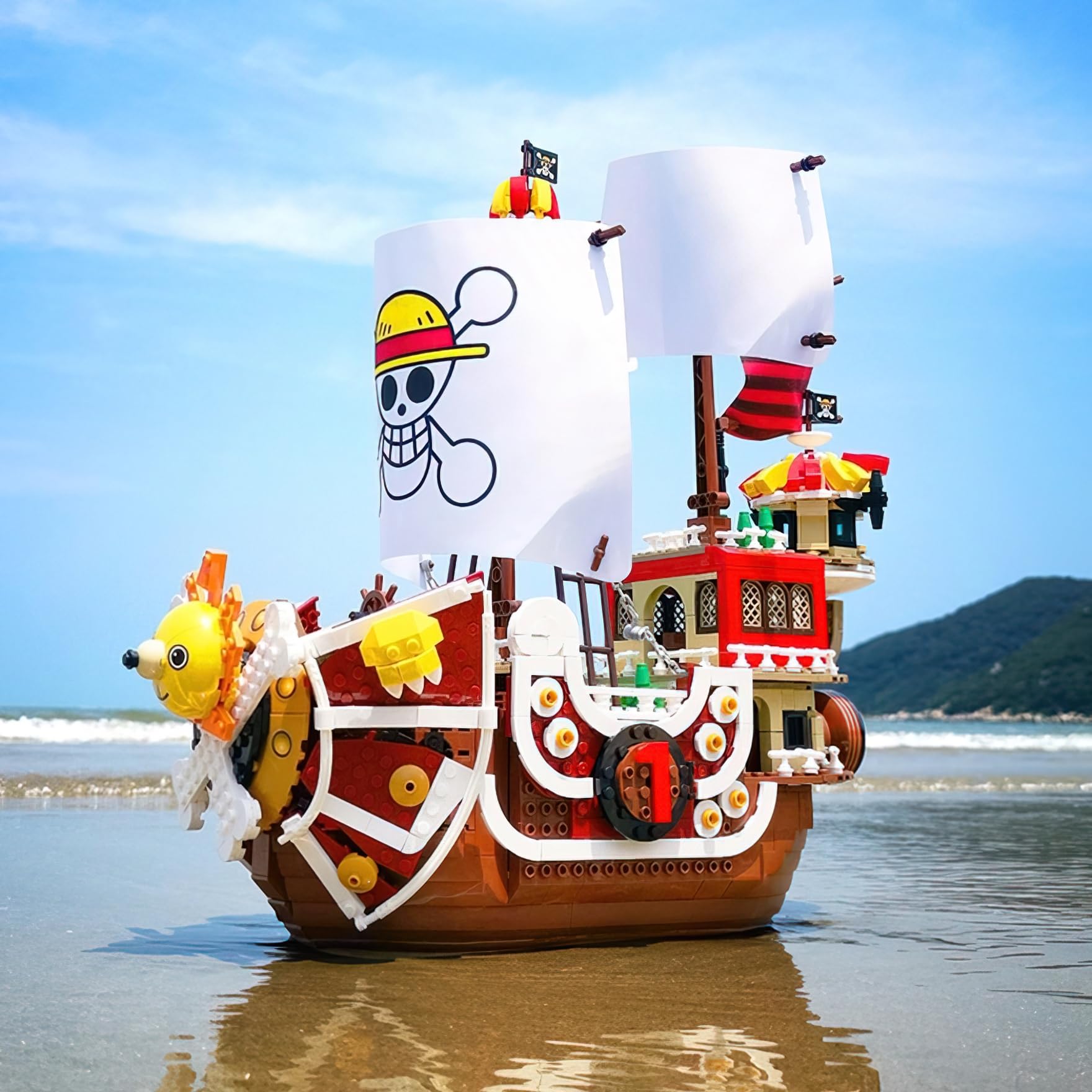 HI-REEKE 1484PCS Anime Pirate Ship Building Blocks Set - Thousand Sunny Brick Boat Battleship Model Toy Kit for Adults & Kids | Perfect for Collectors, Gifts, and Creative Play