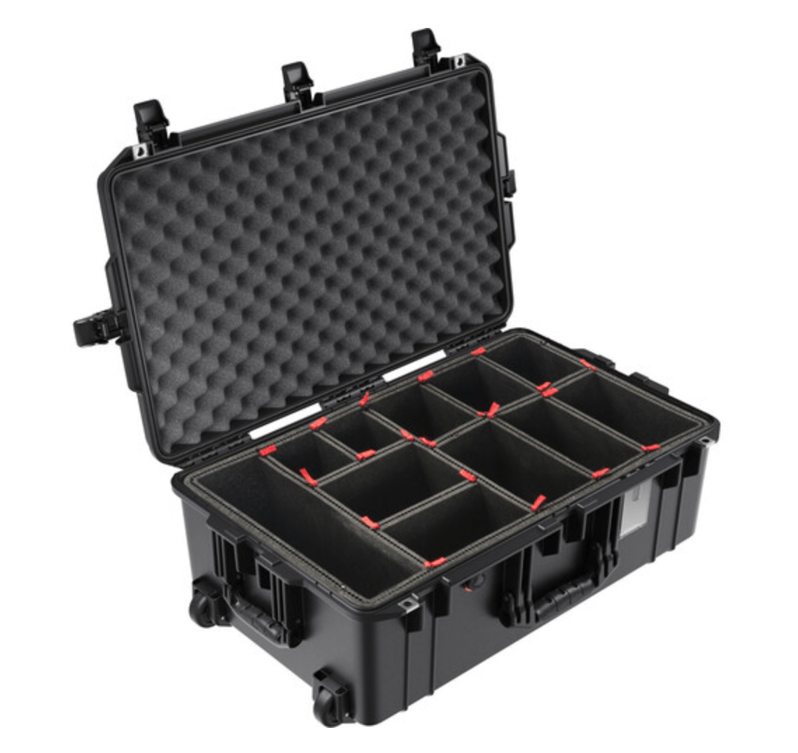Pelican 1595AirWF Wheeled Hard Case (Black, 56.6L) - Durable Waterproof Travel Case for Camera Equipment, DJ Gear & Tools - Perfect for Air Travel, Outdoor Adventures & Professional Use