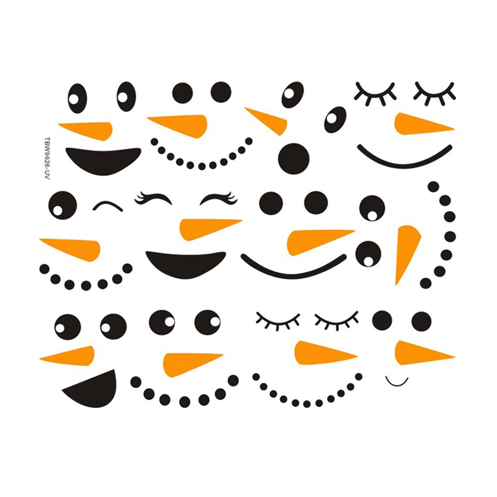 Christmas Snowman PVC Stickers - Self-Adhesive Wall Decals for Refrigerator & Home Decor