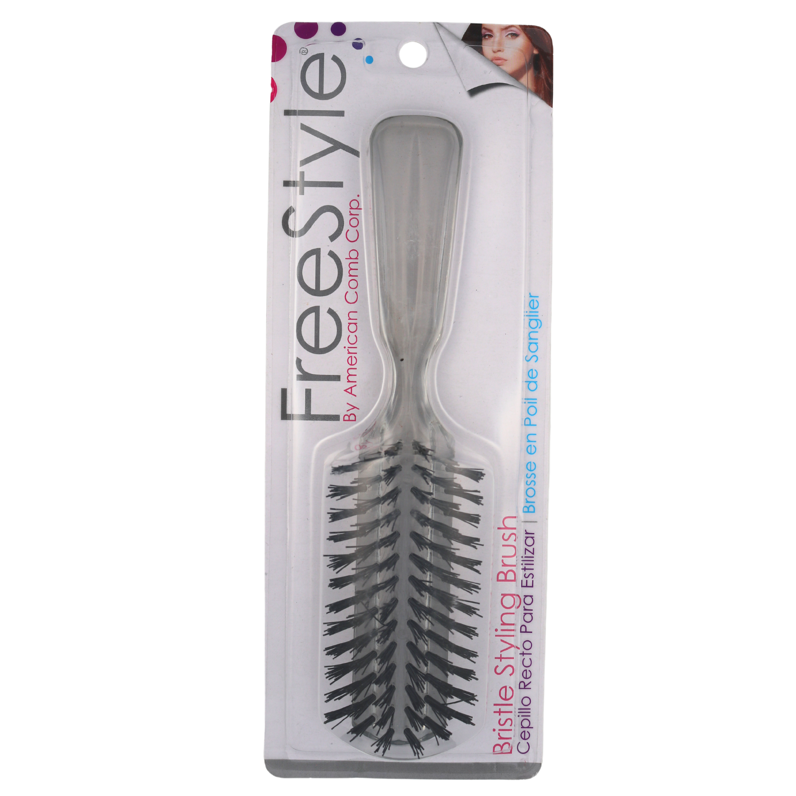FreeStyle 6 Row Detangling Hair Brush with Soft Nylon Bristles - Gray | Perfect for Wet & Dry Hair, Styling, and Gentle Detangling at Home or Salon