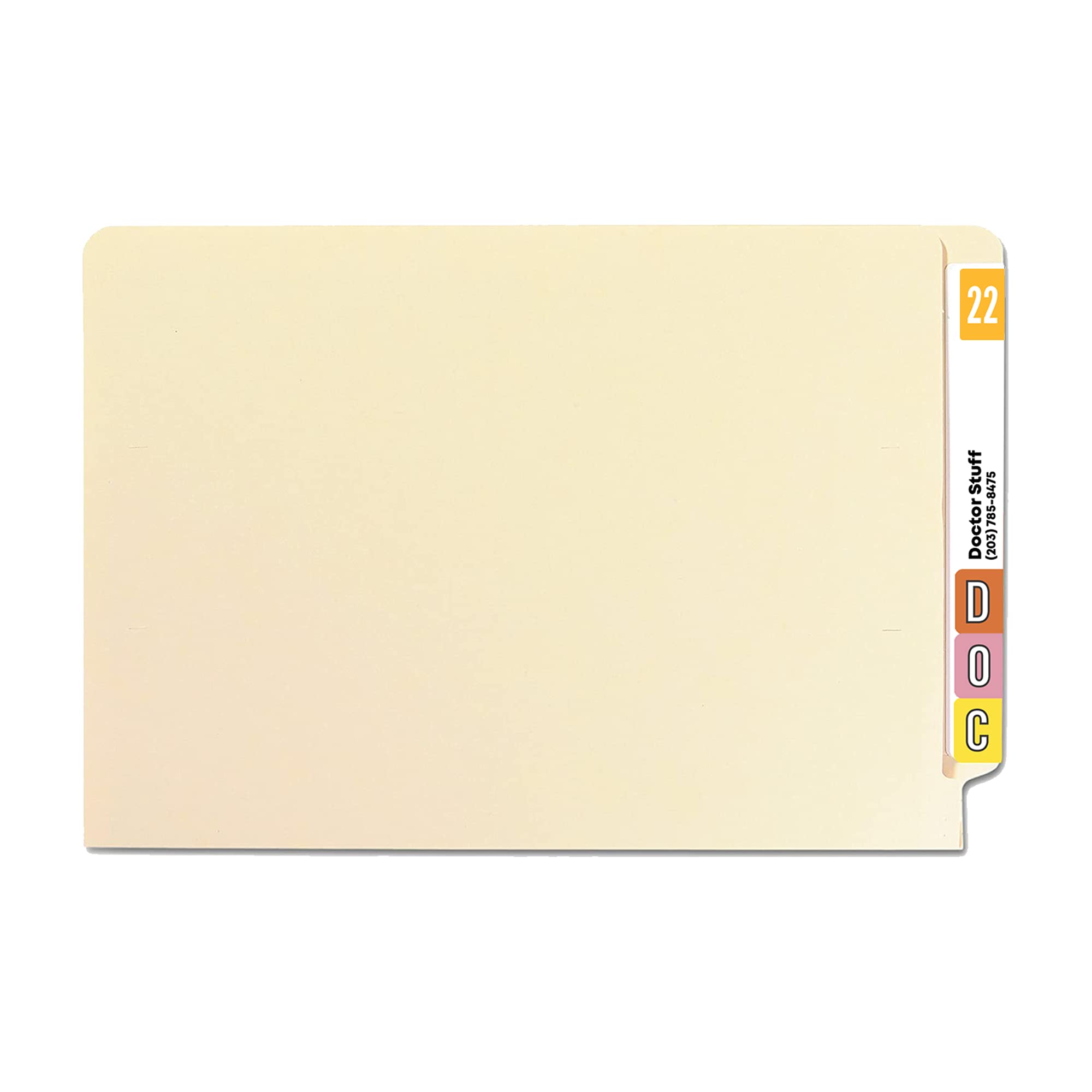 2022 Year Stickers - Light Orange End Tab File Folder Labels, 500/Roll, 1
