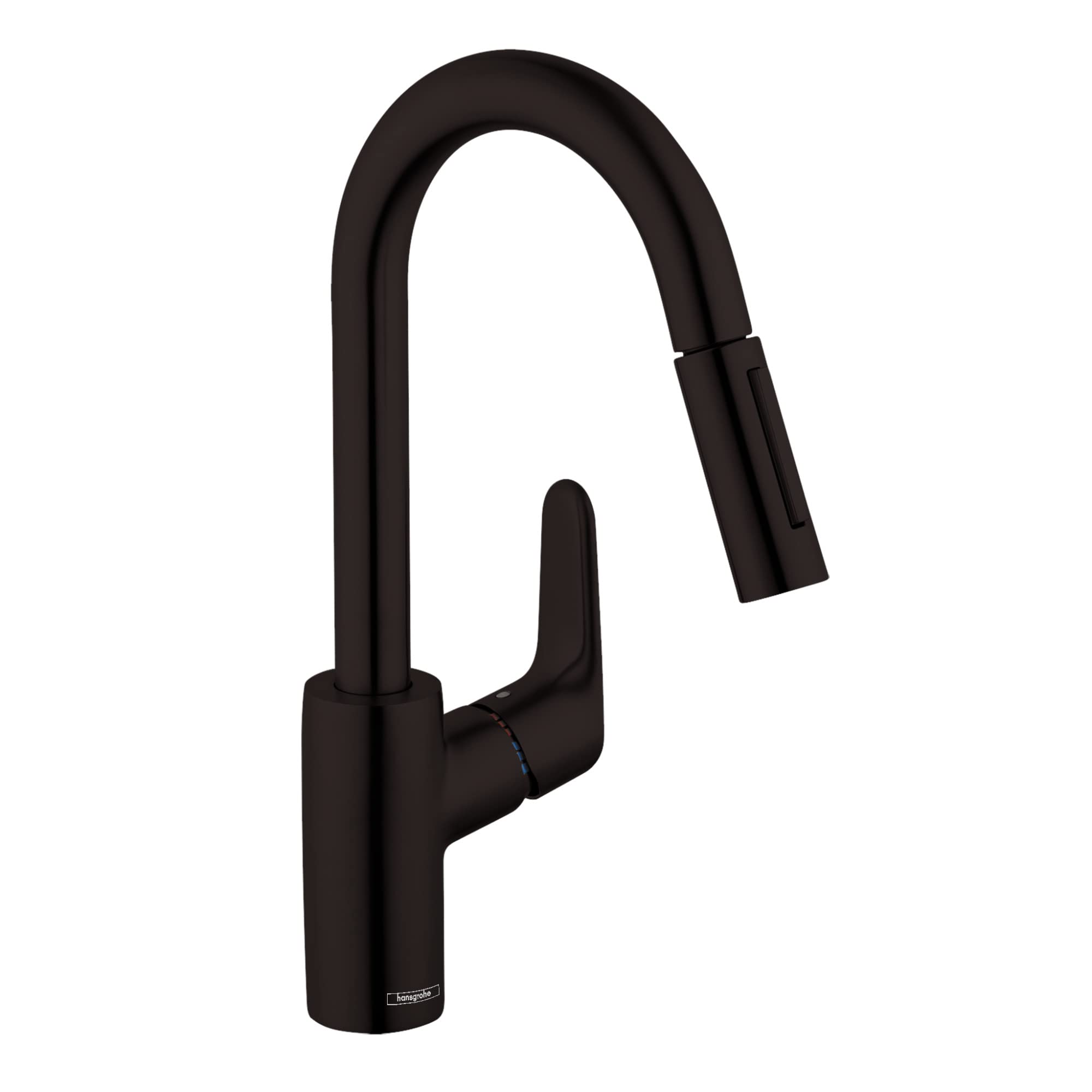 hansgrohe Focus Matte Black Kitchen Faucet with Pull Down Sprayer, Magnetic Docking Spray Head, 04506671, Ideal for Modern Kitchen Sinks
