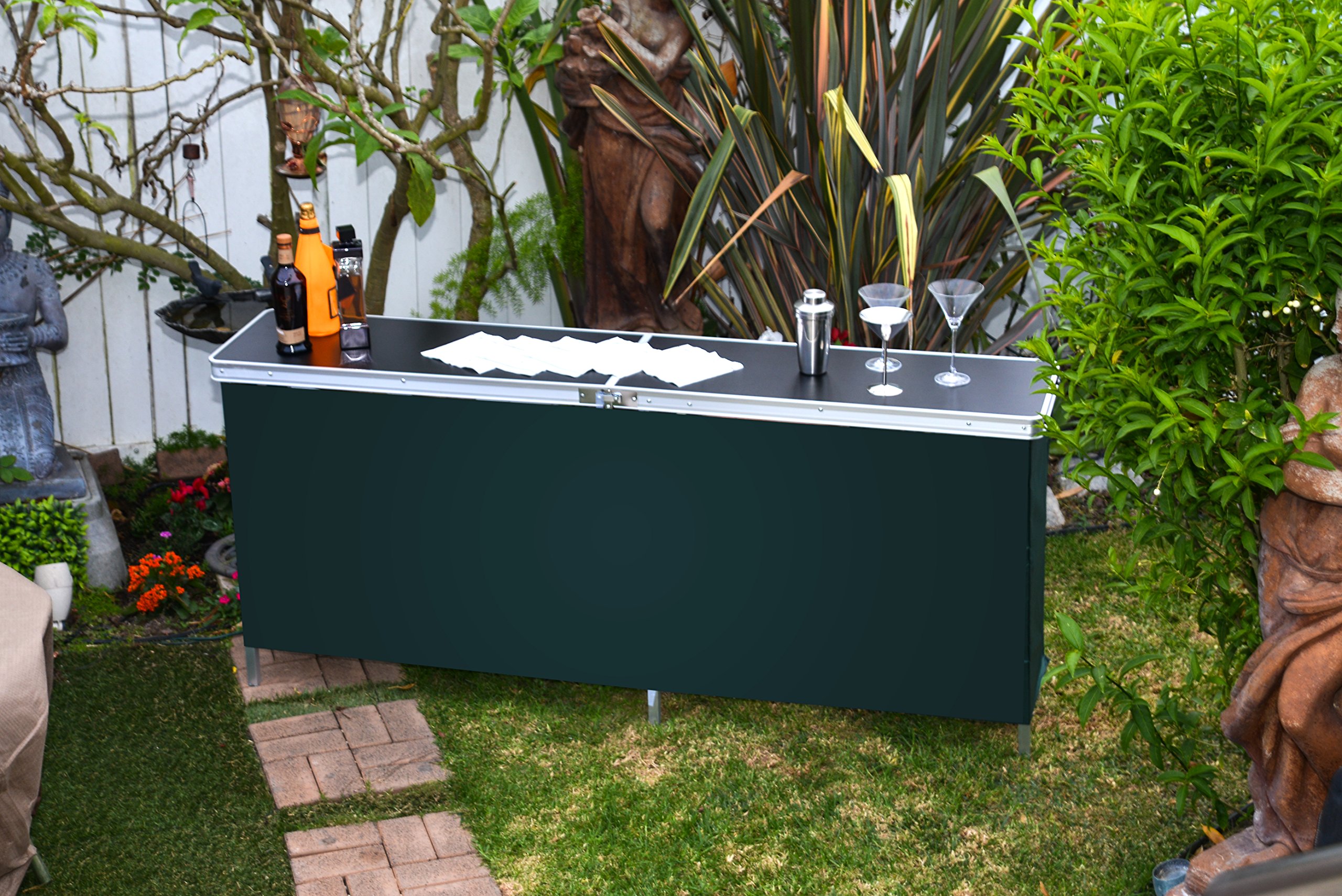 Trademark Innovations Portable Bar Table - Lightweight & Foldable Black Countertop for Outdoor, Indoor, & Party Use