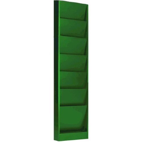 Steel Wall Mounted Clipboard Holder & Organizer Rack - Falcon Model 206 with 6 Pockets (Gray & Red) - Perfect for Office, Home, or Workshop Organization