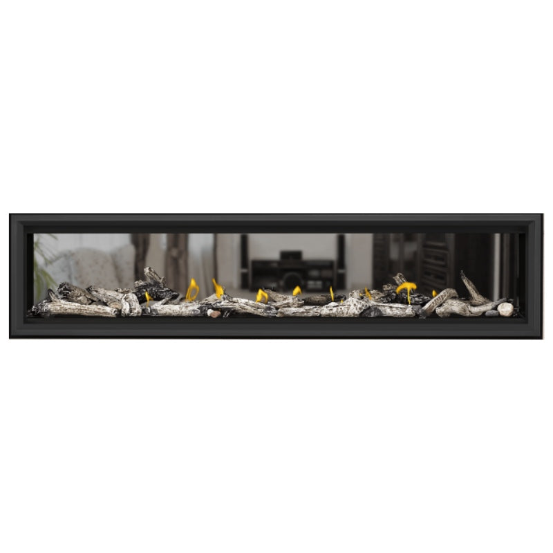 Napoleon Vector 74 See-Through Linear Direct Vent Gas Fireplace - LV74N2 | Modern Home Heating Solution for Living Rooms & Patios