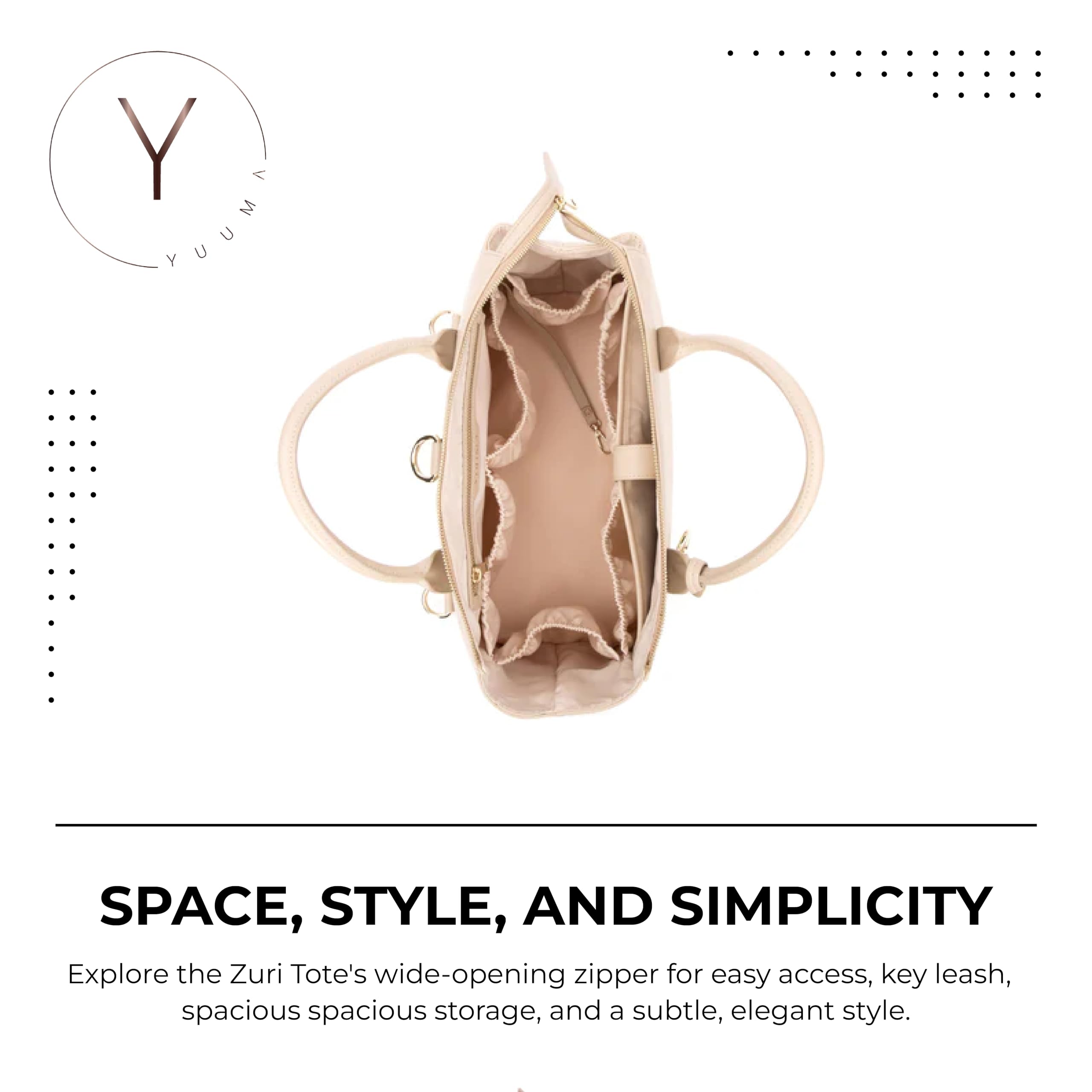 Zuri Vegan Leather Tote Bag - Convertible Crossbody Diaper Bag & Backpack - 7 Pockets for Organization - Modern Stylish Design - Perfect for Moms, Travel & Daily Use