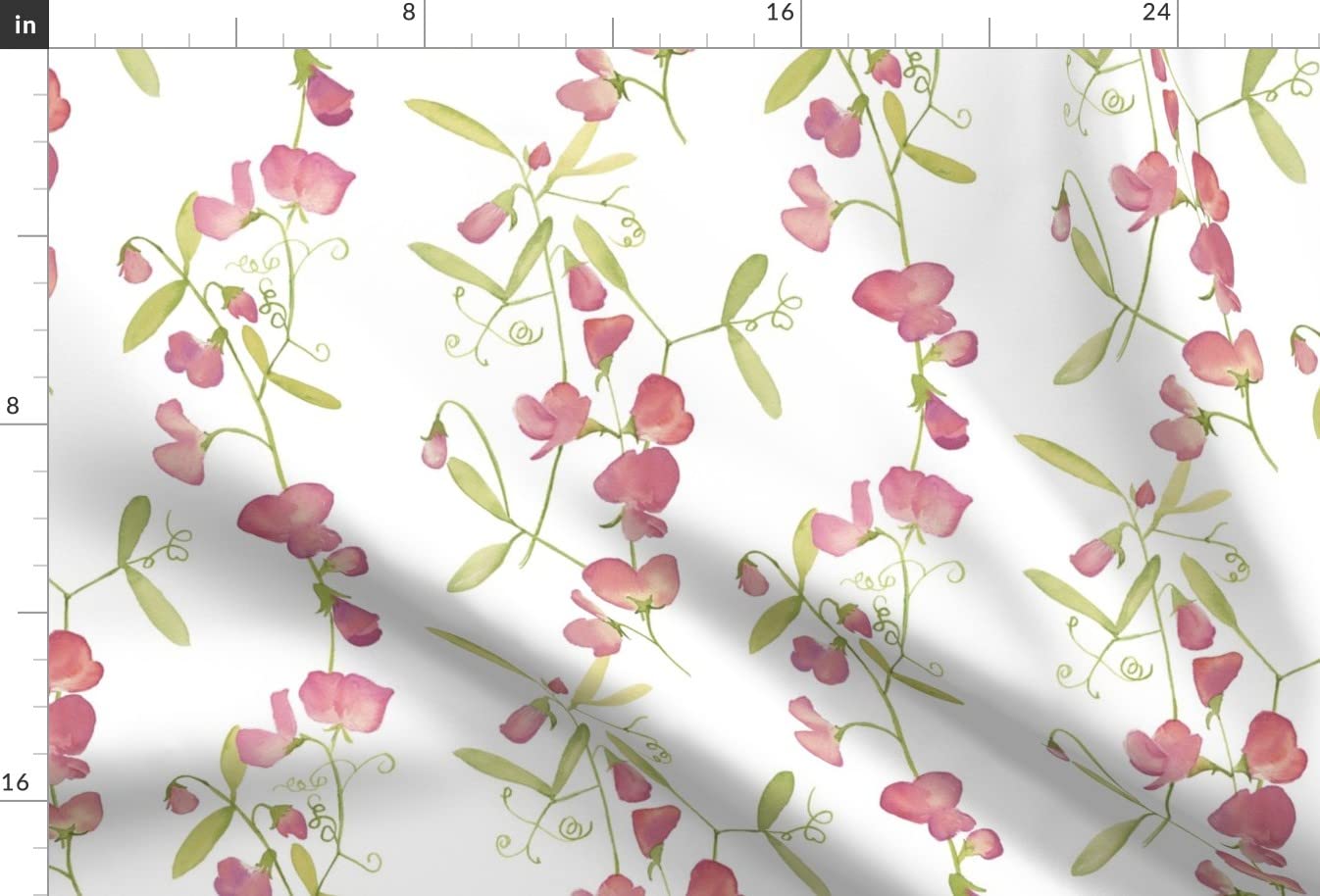 Sweet Floral Stripe Watercolor Printed Minky Fabric Fat Quarter - Soft & Durable for Sewing Baby Blankets, Quilt Backing, Plush Toys - Perfect for DIY Crafts, Nursery Decor & Gift Making