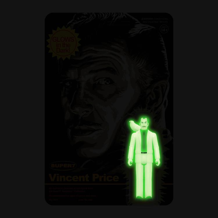 Vincent Price ReAction Figure - Glow in The Dark Monster Collectible Toy for Horror Fans & Movie Enthusiasts | Perfect for Display, Halloween Decor, and Pop Culture Collections