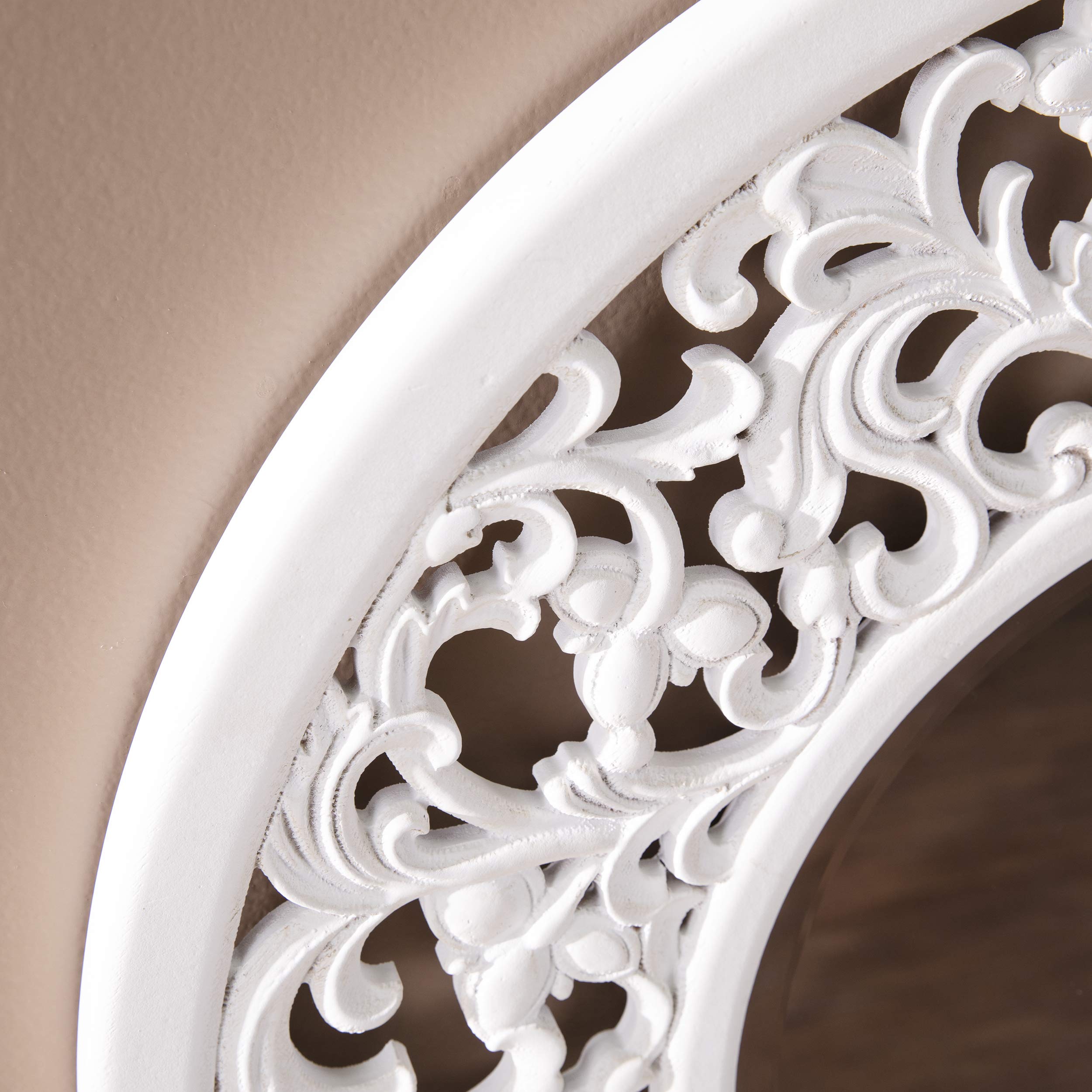 SEI Furniture Kinior Decorative Wall Mirror - Whitewashed Wood Frame - Perfect for Living Room, Bedroom & Entryway Decor