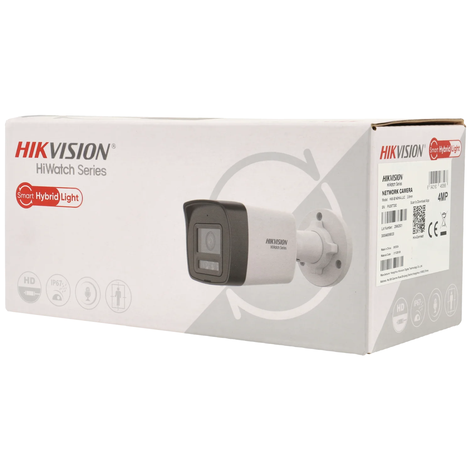 HWI B140HA LUC 4MP Security Camera with 2.8mm Lens, Mini Bullet Design, Built-in Microphone - Ideal for Home Surveillance, Office Monitoring & Outdoor Security
