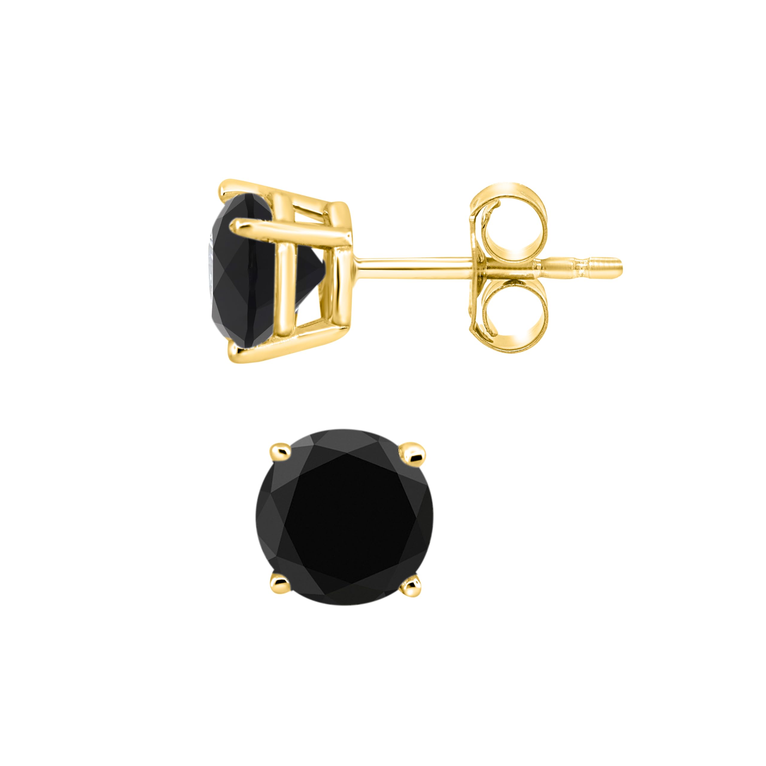 14K White Gold Black Diamond Stud Earrings for Women - Elegant & Timeless Jewelry Gift for Anniversary, Wedding, or Special Occasions