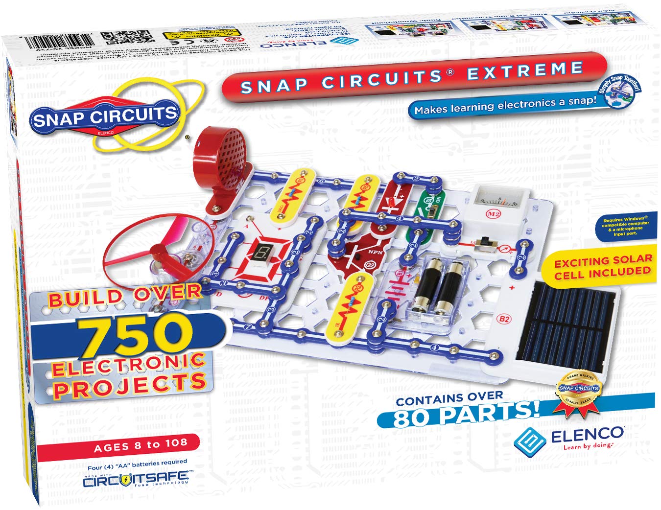 Elenco Snap Circuits Extreme SC-750 Electronics Exploration Kit with 750+ STEM Projects | Complete Color Manual & 80+ Parts | Educational Science Toy for Kids Ages 8+ | Perfect for Homeschooling & Classroom Learning