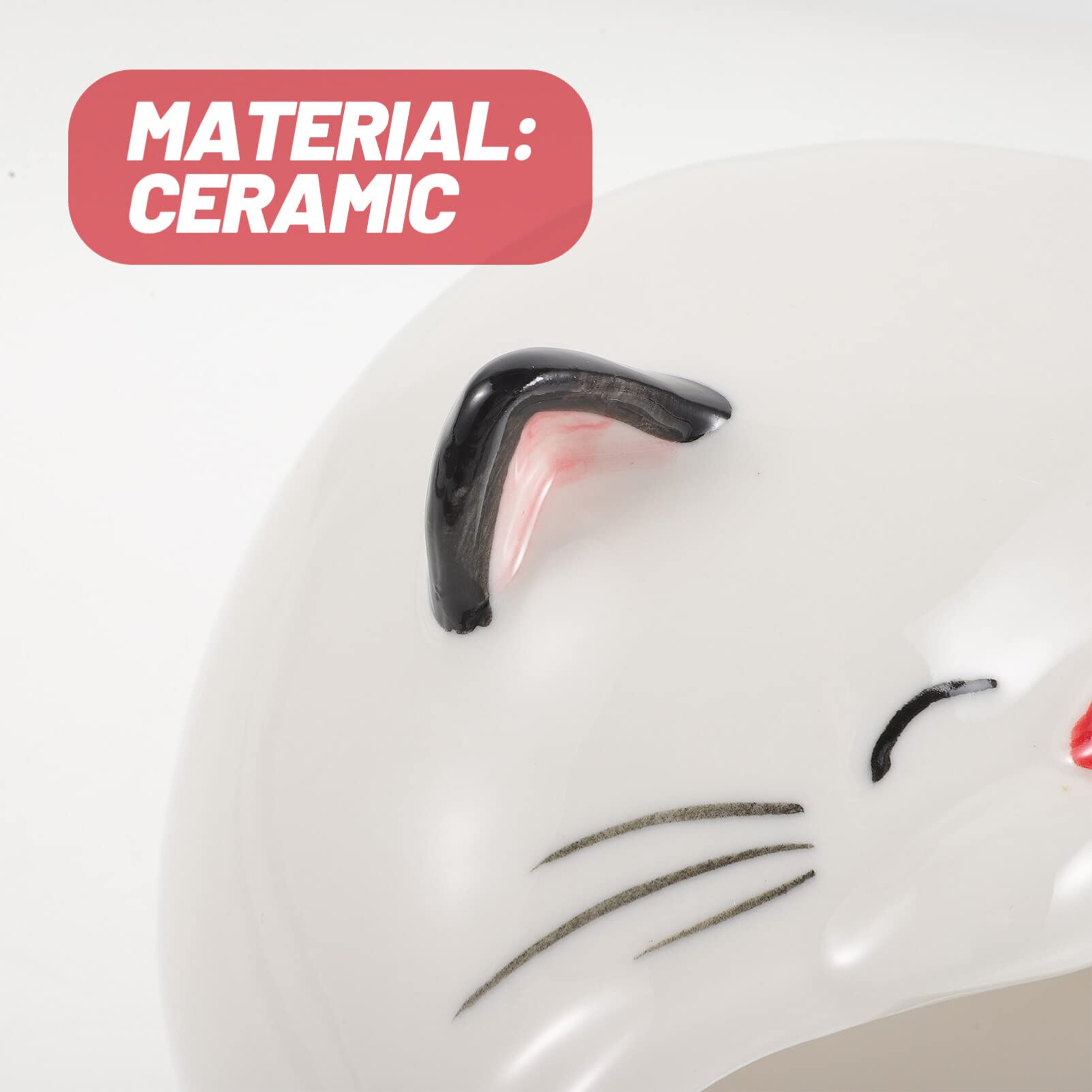 Ceramic Hamster House - Cat Shaped Small Animal Habitat for Gerbils, Mice & Hamsters - Cooling Ceramic Nest & Bath House for Cage Accessories - Perfect for Small Pet Playtime & Relaxation