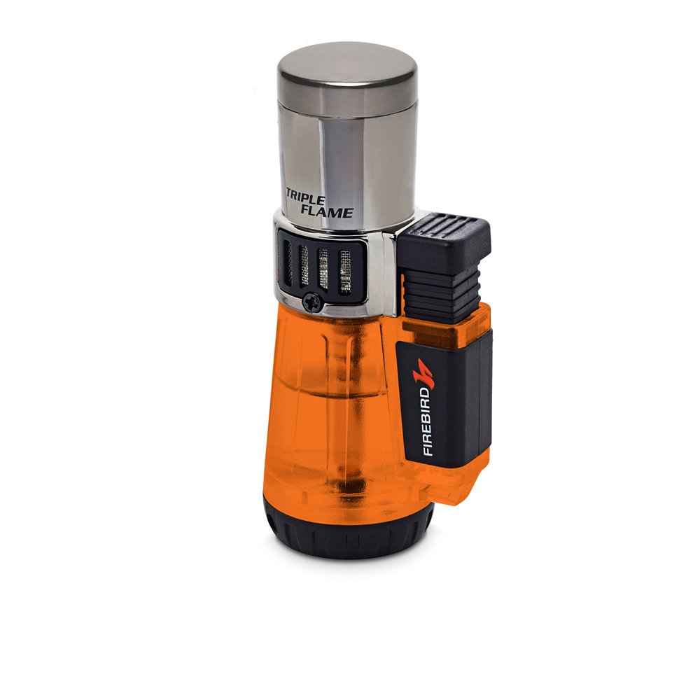 Colibri Firebird Afterburner Triple Torch Lighter - Orange (Cigar & Cigarette Use) - Perfect for Outdoor Smoking, Camping & Gifting